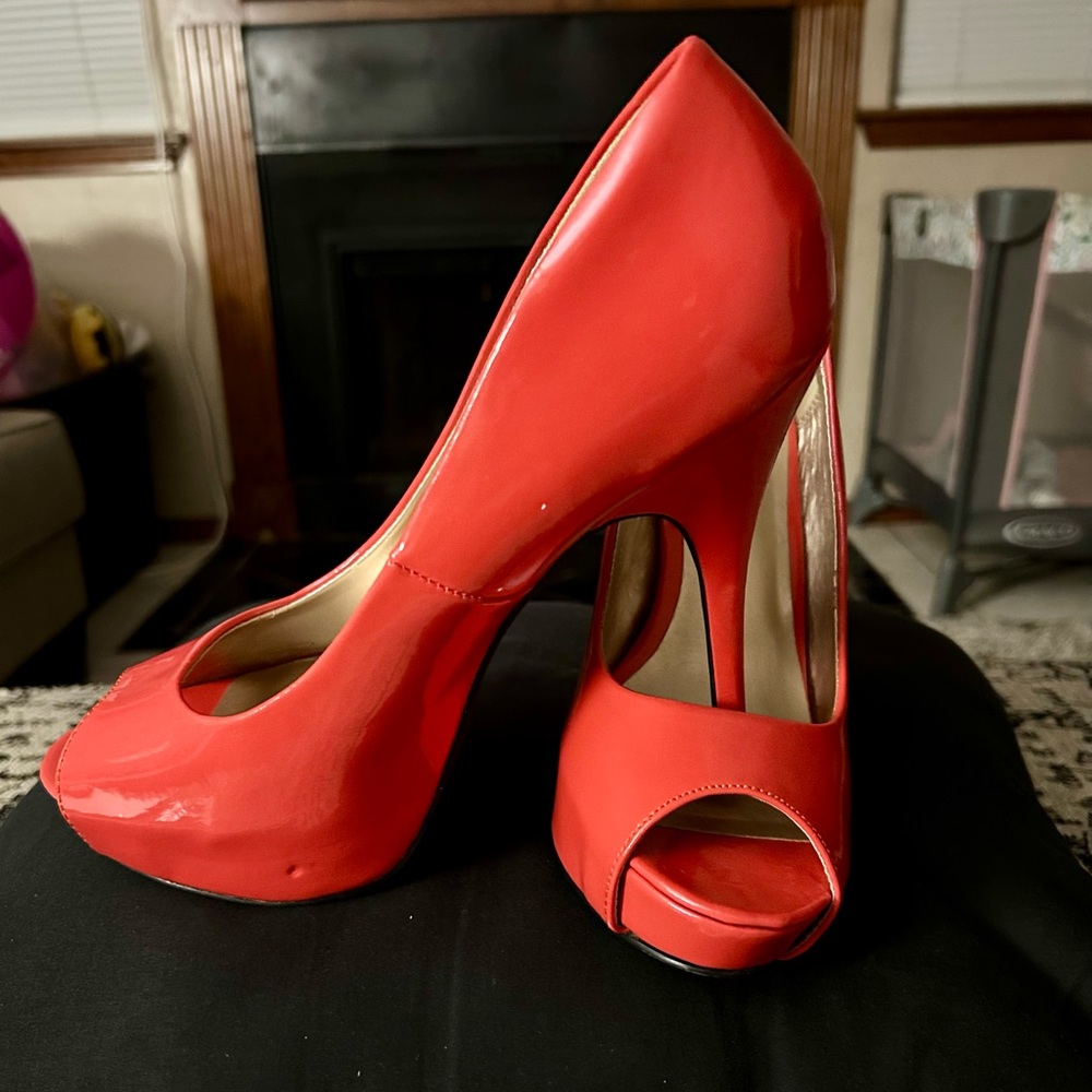 Rose Color High Heel Platform Stiletto